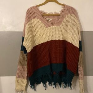 Cute Color Block Sweater! (M)